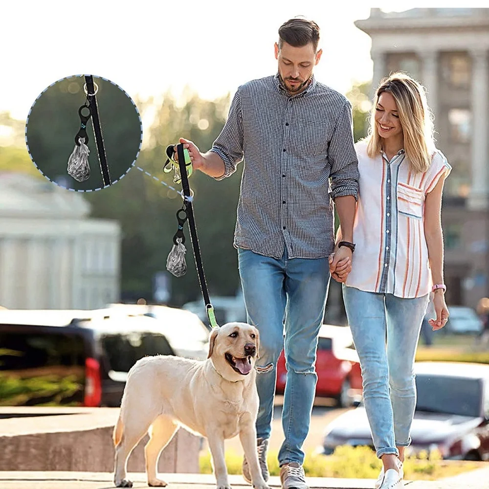 NEW! Dog Poop Bag Holder for Leash and 2 dog collar (Black)
